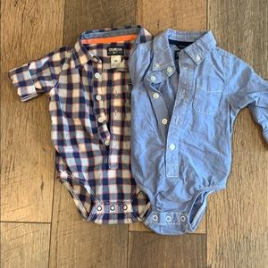 2 OshKosh 9 month Oxford onesies